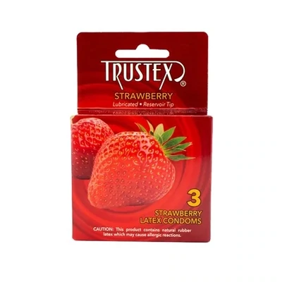 Trustex Flavored Lubricated Condoms 3 Pack - Strawberry