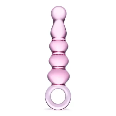 Glas Quintessence Beaded 7.5&quot; Glass Slider - Pink