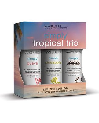 Wicked Sensual Care Tropical Trio Travel Size Flavored Lubes - 1 oz Bottles