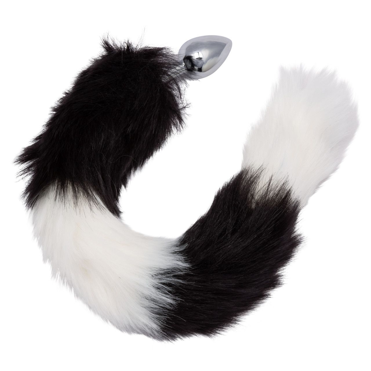 Running Wild Tail &amp; Metallic Anal Probe - Black &amp; White