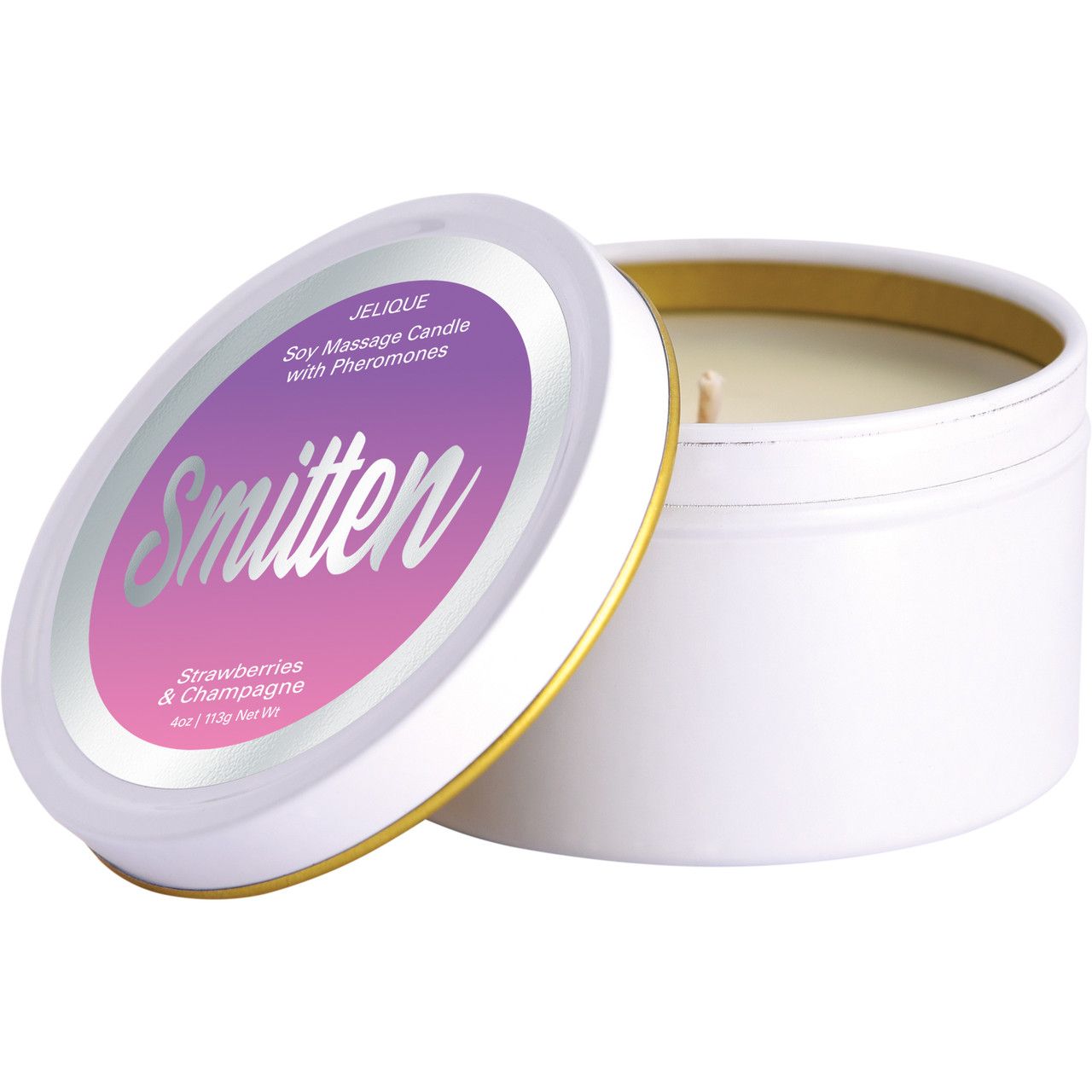 Massage Candle - Smitten Strawberry &amp; Champagne 4 oz.