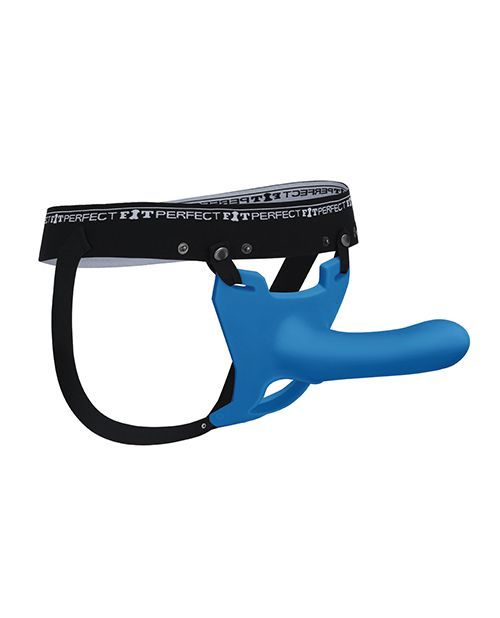 Perfect Fit Zoro 6.5&quot; Strap-On Harness w/Dildo - Blue
