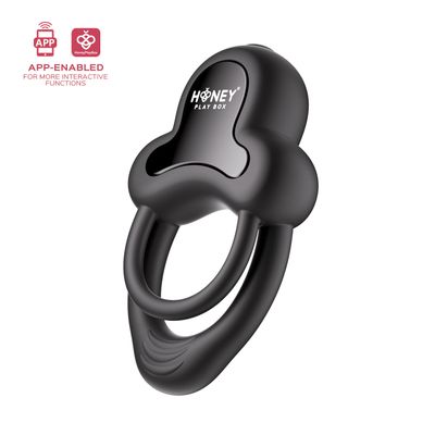 Anello Vibrating Double Cock Ring  - Black