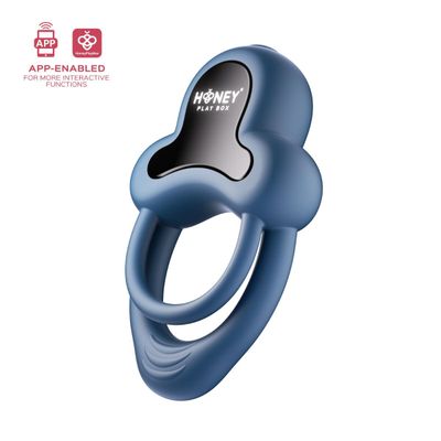 Anello Vibrating Double Cock Ring - Blue