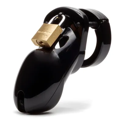 CB-3000 3&quot; Cock Cage &amp; Lock Set - Black