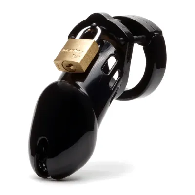 CB-6000 3 1/4&quot; Cock Cage &amp; Lock Set - Black