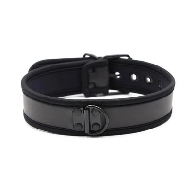 Plesur Neoprene Puppy Collar w/D-Ring - Black