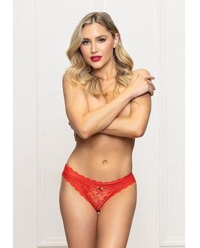 Seven Til Midnight Heart Cutout Pearl Detail Panty - Red
