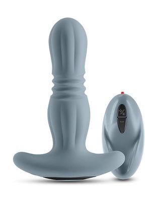 Renegade Gemini Thrusting Anal Plug Vibrator w/Remote - Gray