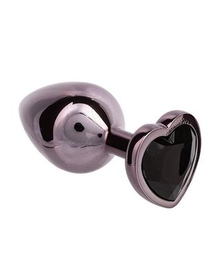 Jewel Black Diamond Heart Butt Plug - Large