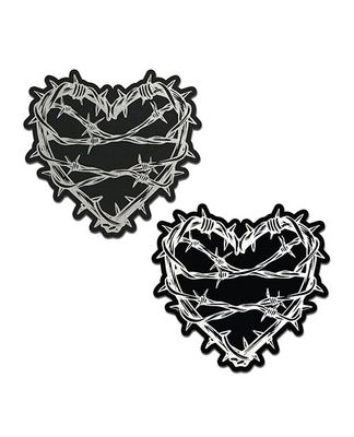 Pastease Barbed Wire Reflective Heart - Black
