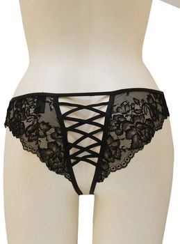 Youmita Corset Lace Hipster Panty - Black