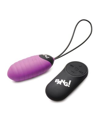 Bang! 28X Ribbed Silicone Remote Control Egg - Purple