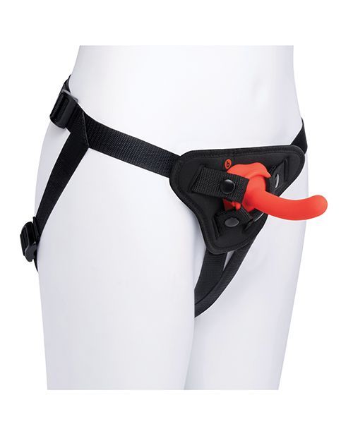 b-Vibe Beginner&#39;s Strap-On Harness Set - 5” Silicone Dildo