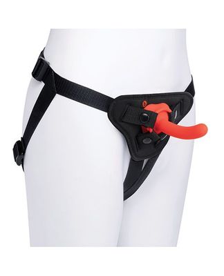 b-Vibe Beginner&#39;s Strap-On Harness Set - 5” Silicone Dildo