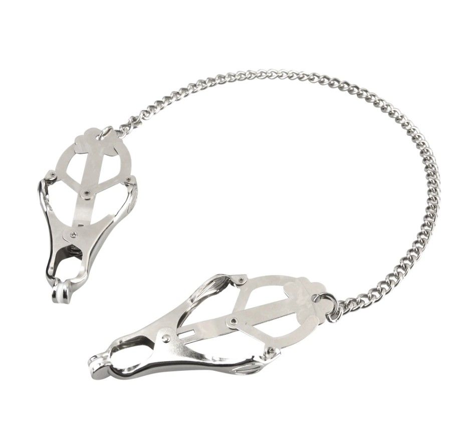 Lux Fetish Japanese Clover Steel Nipple Clamps