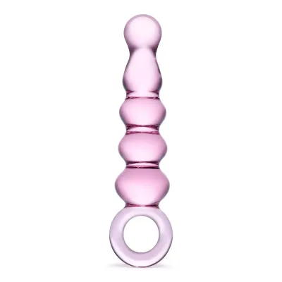 Glas Quintessence Beaded 7.5" Glass Slider - Pink