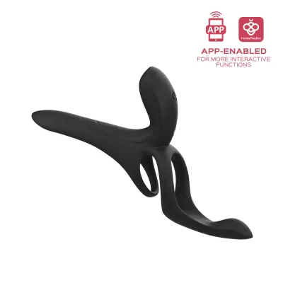 Pleasure Pivot App-Controlled Couples Vibrators - Black