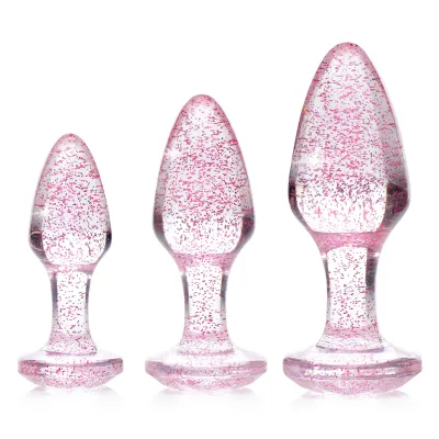 Booty Sparks Glitter Plug Set - Pink