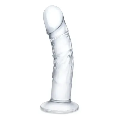 Glas 7" Realistic Curved Glass Dildo