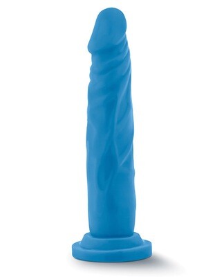 Blush Neo Dual Density 7" Suction Cup Dildo - Neon Blue
