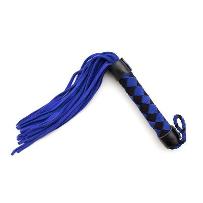 Plesur 15" Suede Leather Flogger - Blue/Black