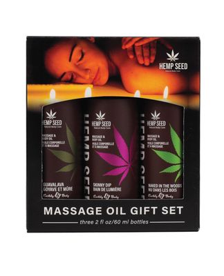 Earthly Body Massage Oil Gift Set - Skinny Dip, Naked in the Woods &amp; Guavalava 2 oz.