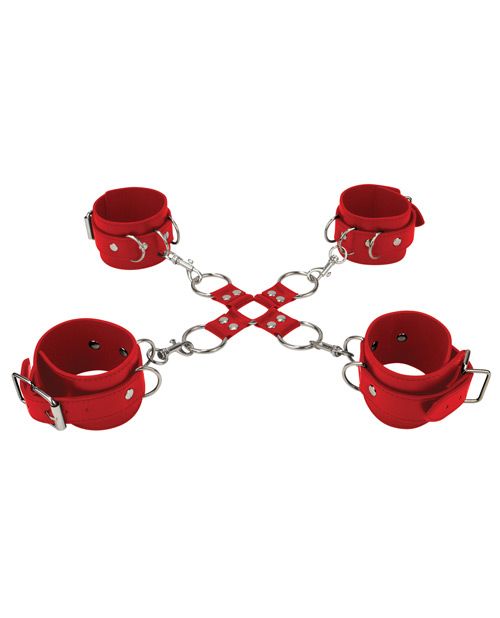 Shots Ouch Leather Hogtie - Red