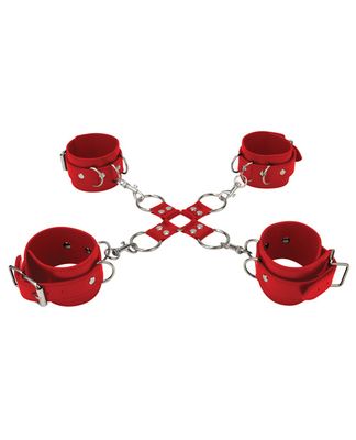 Shots Ouch Leather Hogtie - Red