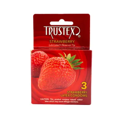 Trustex Flavored Lubricated Condoms 3 Pack - Strawberry