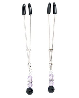 Spartacus Tweezer Nipple Clamps - Purple Jewels