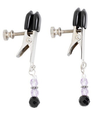 Spartacus Adjustable Nipple Clamps - Purple Jewels