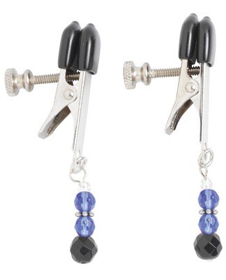 Spartacus Adjustable Nipple Clamps - Blue Jewels