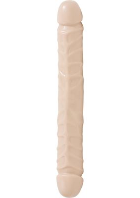 Jr. Veined Double Header 12" Double Dildo - Vanilla