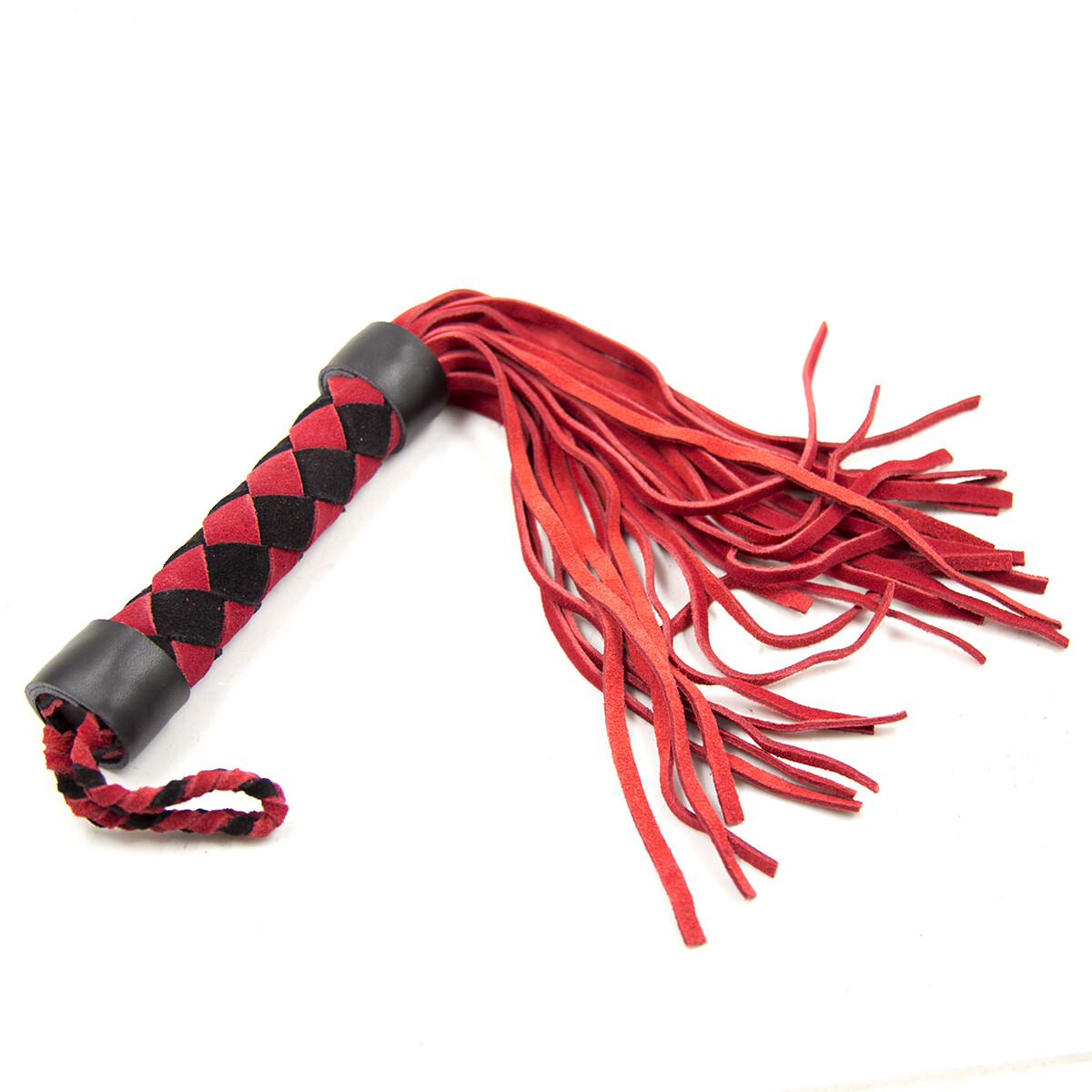 Plesur 15" Suede Leather Flogger - Red
