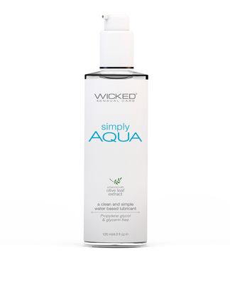 Wicked Sensual Simply Aqua Water Based Lubricant - 4 oz.