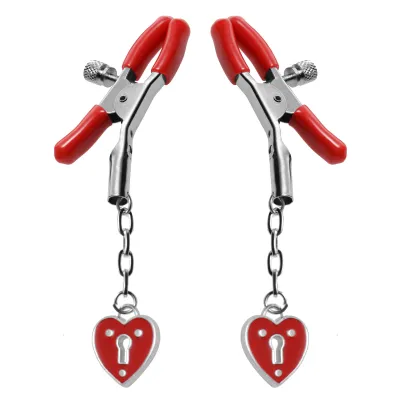 Master Series Heart Padlock Clamps - Red