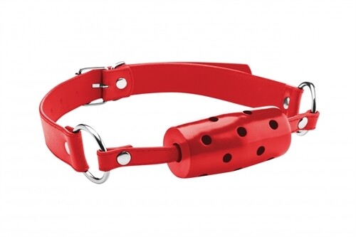 Shots Cylinder Breathable Gag - Red