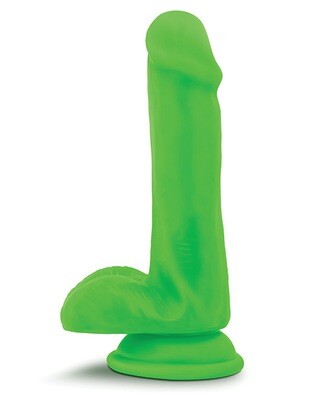 Blush Neo Dual Density 6" Suction Cup Dildo w/Balls - Neon Green