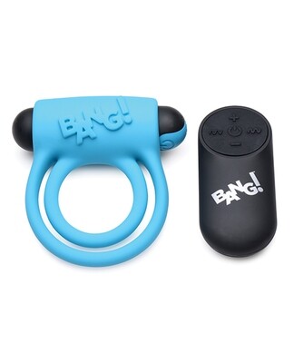Bang! Remote Cock Ring - Blue