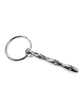 Rouge Stainless Steel Ribbed Urethral Plug w/Ring