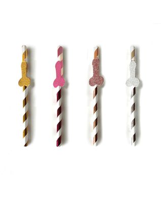 Glitterati Penis Cocktail Straws 8 Pack