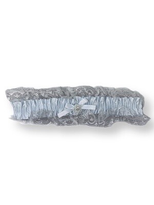 Satin Leg Garter - Blue