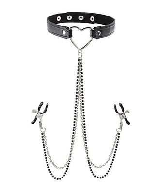 Sex &amp; Mischief Amor Collar &amp; Nipple Clamps