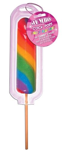 Packaged Jumbo Cock Pop - Rainbow