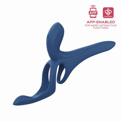 Pleasure Pivot App-Controlled Couples Vibrators  - Navy Blue
