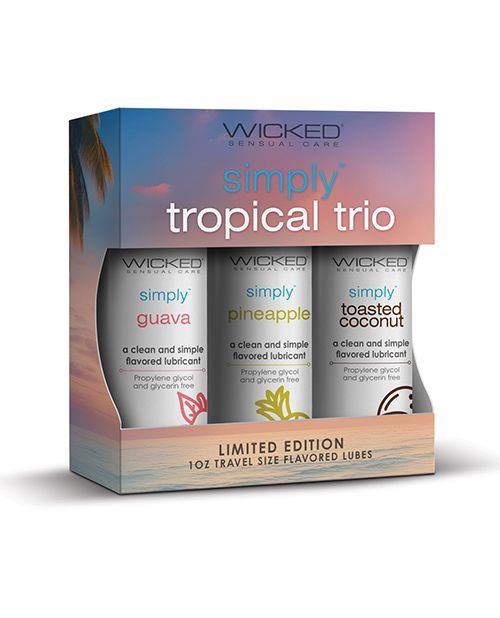 Wicked Sensual Care Tropical Trio Travel Size Flavored Lubes - 1 oz Bottles