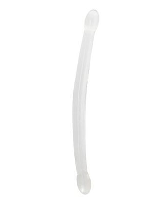 Shots RealRock Crystal Clear 17" Double Dildo - Clear