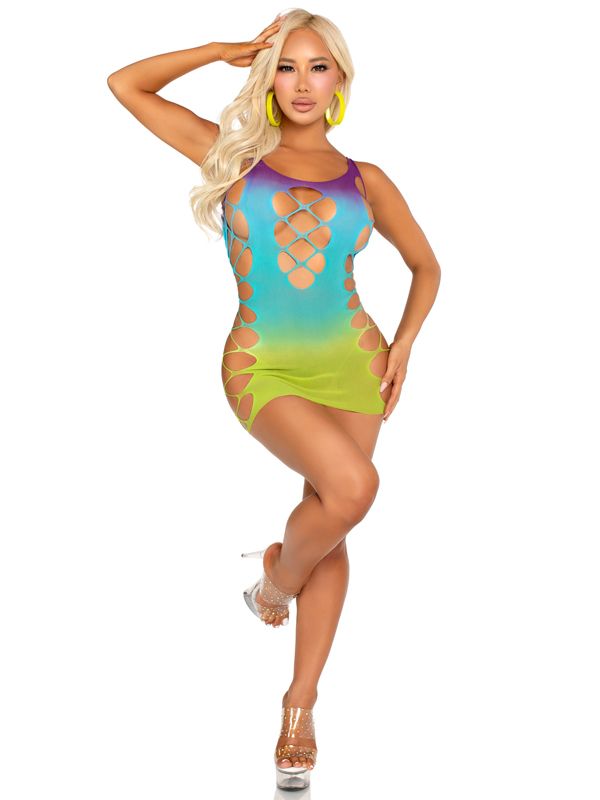 Leg Avenue Seamless Ombre Mini Dress OS - Ocean