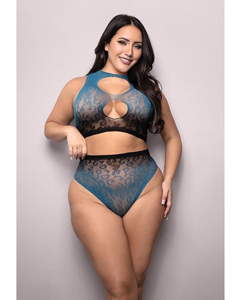 Fantasy Vixen Deep Dive Ombre Leopard Knit Set, Size: Queen Size